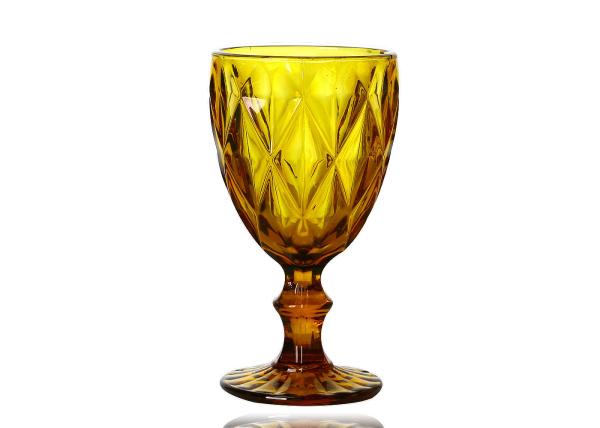 SGS Solid Colored Crystal Wine Goblet , Solid Amber 9 Oz Wine Glasses