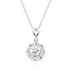 18k Gold Lab-Grown Diamond Pendant Beautiful White Diamond Jewelry For Party And