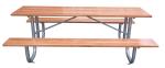 SGS sunproof 6 Seats Metal And Wood Garden Table