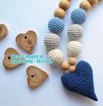 Baby sling necklace, baby bracelet, crochet bracelet, teething bracelet, crochet