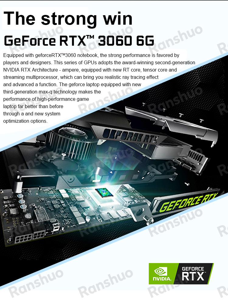 Weight 2.6kg 17 Inch Display Laptop RTX3060 RTX3070 Graphics Card 4G 8G RAM
