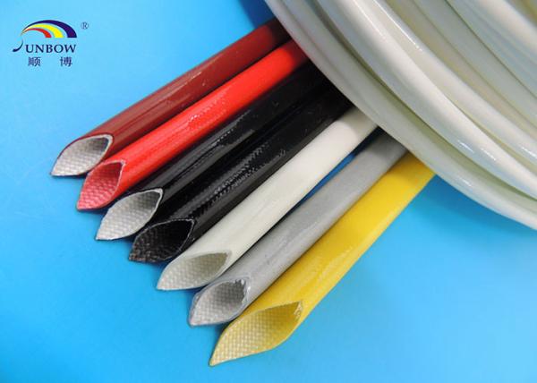 Colorful Silicone Rubber Fiberglass Sleeving / Braided Fiber Glass insulation