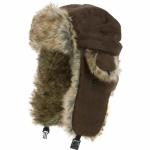 Mens Fake Trapper Ski Wool Winter Hat For Fingerless Glove Strings Buckle
