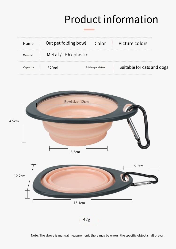 Pet Collapsible Portable Adjustable Silicone Dog Bowl Slow Eating