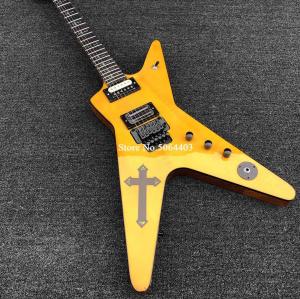 Wholesale Irregular Special-shaped electric guitar yellow paint rosewood fingerboard double-wave electric guitar free shipping from china suppliers