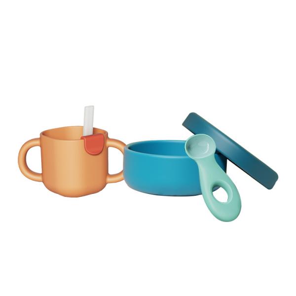 Baby Silicone Food Feeder Set PP Silicone Orange Infant Fruit Feeder 270ML
