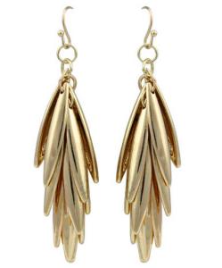 Wholesale European and American fashion upscale atmosphere geometric leaf-shaped earrings from china suppliers