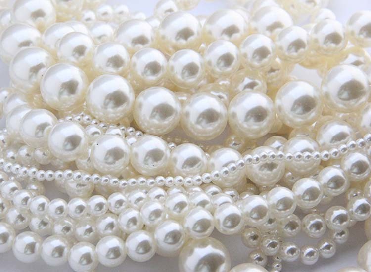 DIY Handmade Whtie Color 3mm -30mm Round ABS Plastic Imitation Pearls Loose Beads