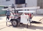 Trailer Mounted Hydraulic Water Well Drilling Rig 2 Wheel For DTH Air / Mud Pump