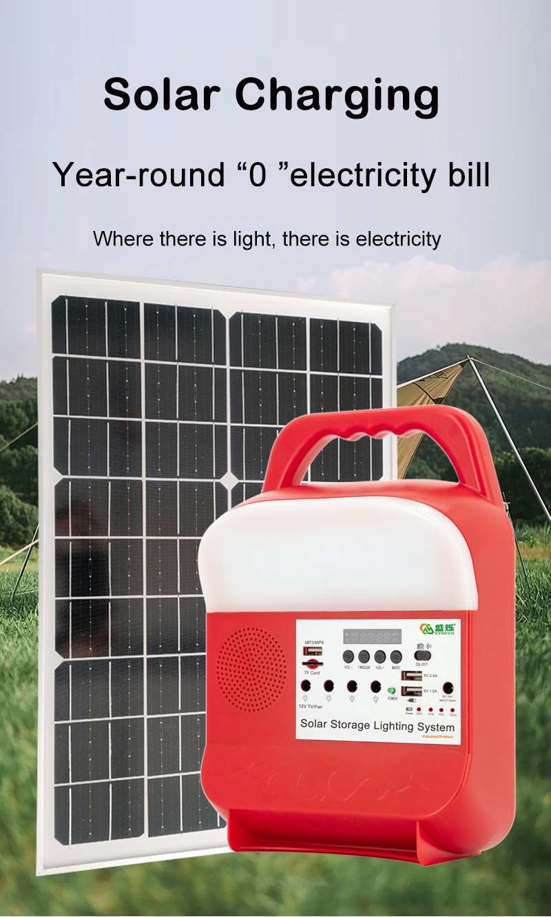 Portable Solar Power Energy Storage System Battery Mobile Outdoor Camping Lighting
