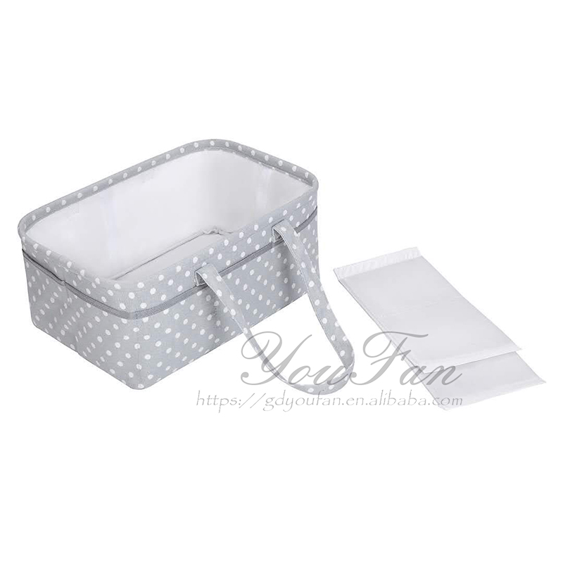 Cotton Canvas Baby Diaper Caddy , Modern Portable Nappy Organiser Caddy