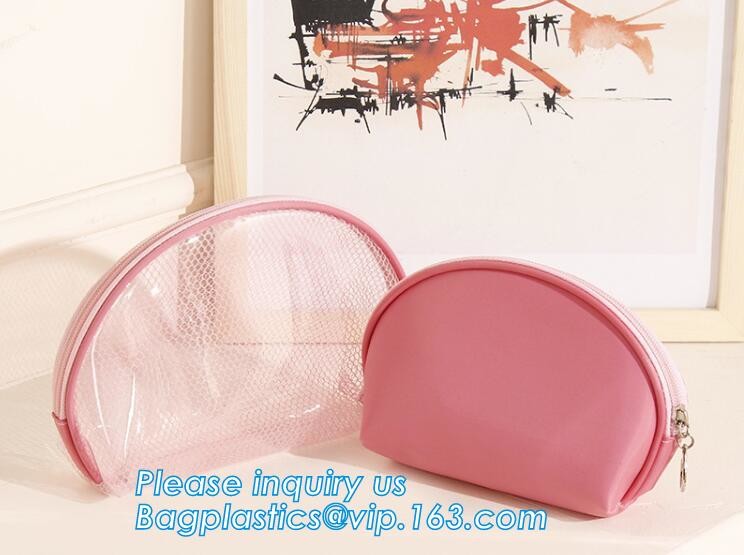 Girl Glitter PVC Fashion Cosmetic Bag, portable travel makeup bag cases bulk women handbag custom transparent clear pvc