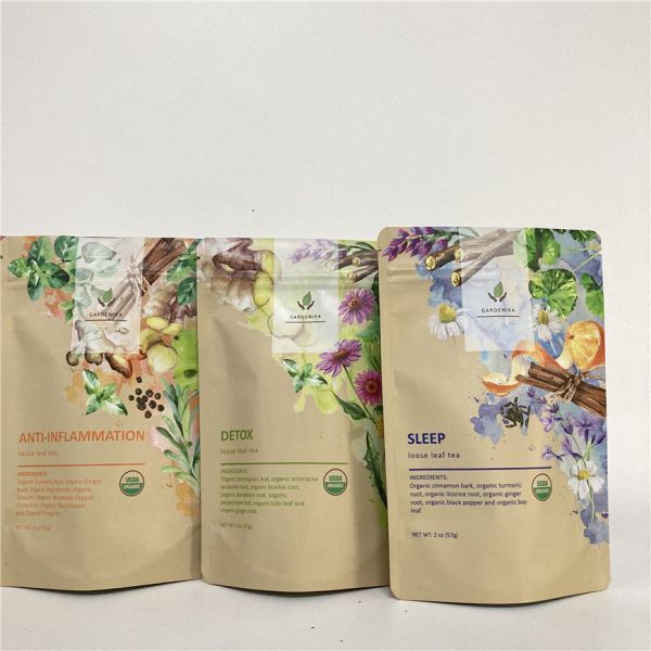 Cmyk 1.2C MPET Stand Up Zipper Pouch 1.5C PA For Tea / Coffee