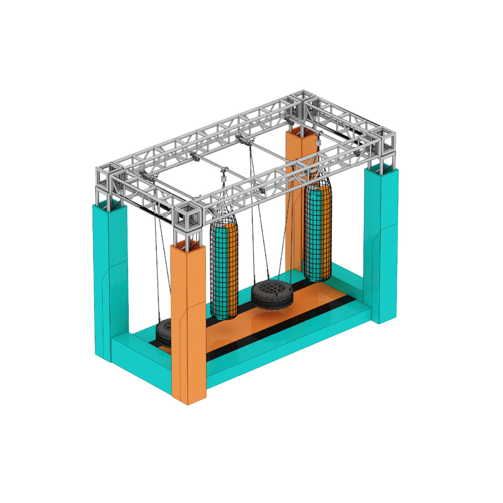 Multiple Color Playground Ninja Course , Obstacle Course Playground Equipment