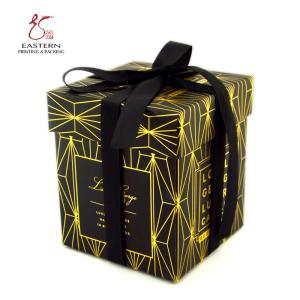 Wholesale Black Silk Ribbon 157gsm Coated Paper Candle Packaging Box With Lid from china suppliers