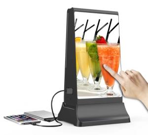 Wholesale Black Digital Advertising Display Stand Small Size Cell Phone Charger Kiosk WIFI from china suppliers