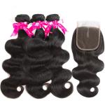Soft Cambodian Virgin Hair Body Wave 10A Double Weft Bundles With Top Lace