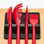 Heat Resistant Silicone Spoon Rest 6x6 Inch LFGB Approved For Kitchen Counter