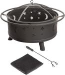 Wood Burning Charcoal Heating Stove 30 inch Round Star and Moon Firepit