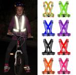 Bicycle Custom Embroidered Reflective Belts Fluorescent Yellow Stretch Vest