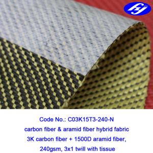 Wholesale 3x1 Twill Aramid Fiber Fabric 240GSM With Anti Dispersing Linning from china suppliers