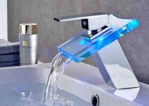 Wholesale ROVATE Watermark LED RGB Faucet Spout Washroom Waterfall Basin Mixer Tap from china suppliers