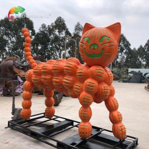 Wholesale Durable Fiberglass Robotic Figure Pumpkin Cat For Halloween Festival Decoration from china suppliers
