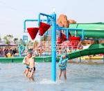 Large Fiberglass and PVC Spray Park Equipment For 3 ~ 5 persons