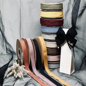 Wholesale Cross border Korean style new solid color chenille ribbon gift box packaging flower gift bow accessory Wholesale of woven tape from china suppliers