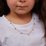 925 Silver Children's Necklace featuring Playful Rainbow Gemstone Zircon for
