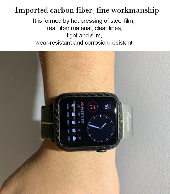 Lightweight Shockproof Carbon Fiber Apple Watch Case