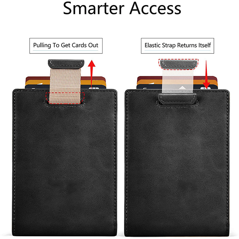 Custom 9 Slots RFID Blocking Carbon Fiber Leather Money Slip Wallet Fashionable Style