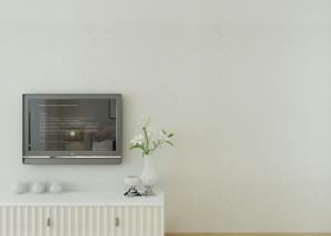 Wholesale Simple Pure White Non woven Wallpaper Modern Style Flock Surface from china suppliers