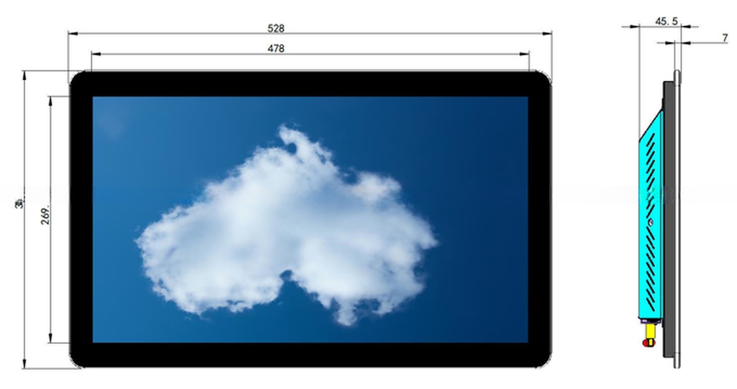 WIFI 4G 22 Inch 21.5 Inch Windows Desktop Industrial Android Panel PC For Smart Terminal