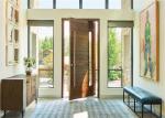 Modern Residential Solid Wood Interior Doors Waterproof Lobby Entrance Pivot