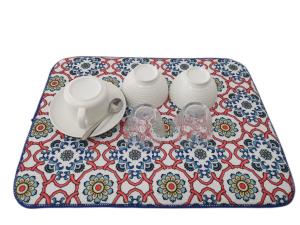 Wholesale Polyester Dish Drainer Mat Floral Printing Microfiber Dish Drying Mat from china suppliers