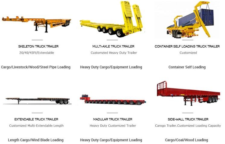 60T 80T Rear Dump Trailers , 4 Axle Rear Tipper Trailer 35m3 40m3