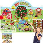 Farm Animals Felt Story Board Set, 3.9 Ft 99 Pcs Preschool Farmhouse Barnyard