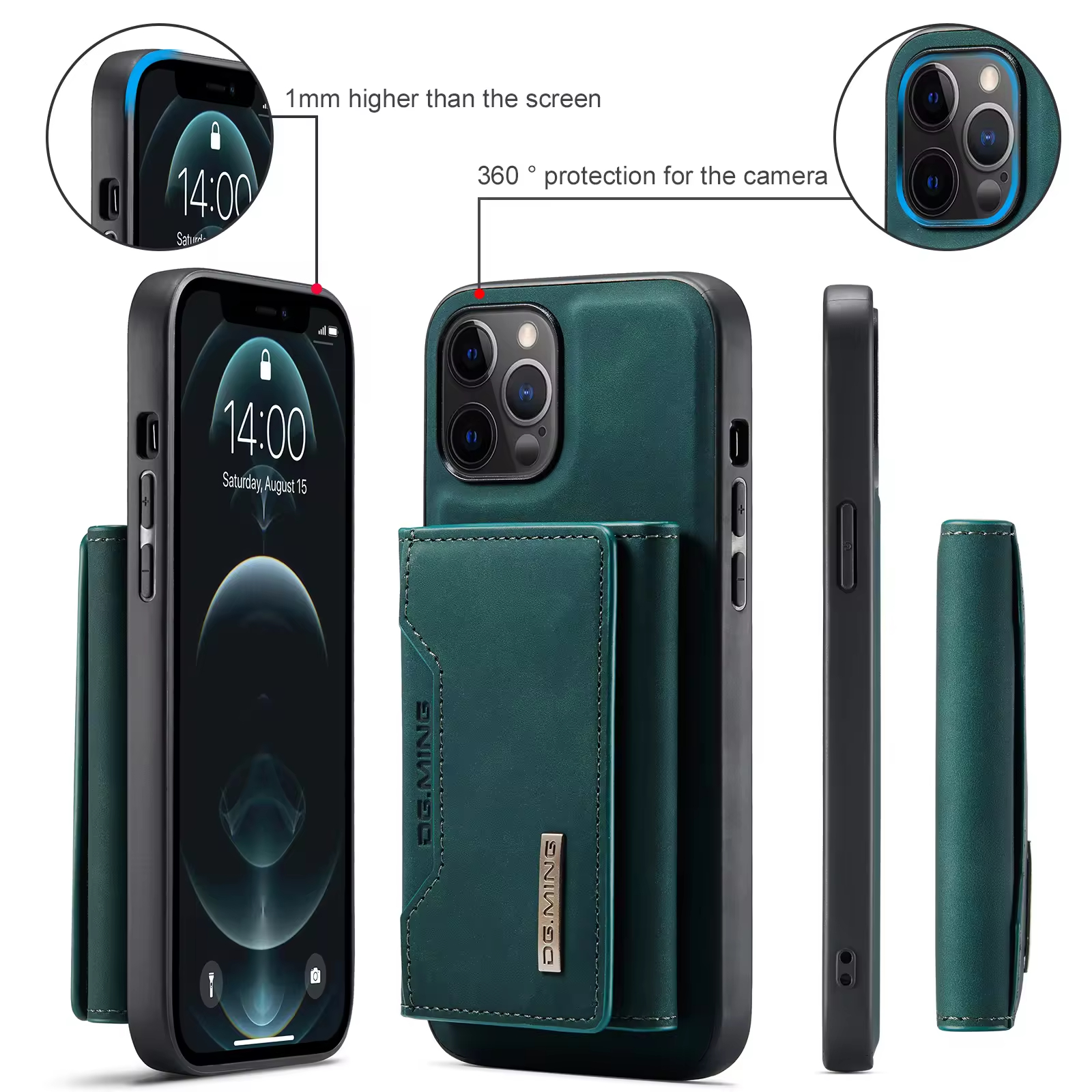 Magnetic Card Holder Wallet Pu Leather Phone Cases for Samsung iPhone 11 12 13 14 15 Pro Max