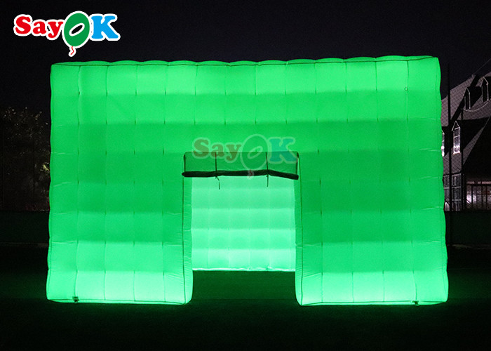 Custom Portable Black Inflatable Cube Tent Nightclub Party Bar Tent With Led Lighting