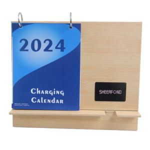 Wholesale 2024 Wood Wireless Charging Calendar New Style Creativity Custom Logo from china suppliers