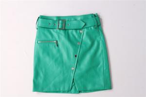 Wholesale Green PU Leather Mini Women's Skirts Clothing 100% Polyester from china suppliers