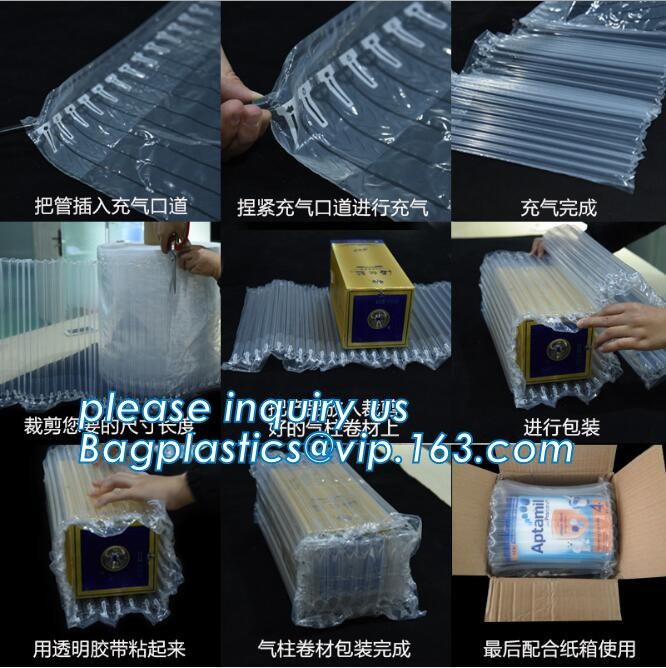 Plastic wrap air bag colume double layer bubble courier bag poly bubble bag for promotion, Shockproof Safety Air Cushion