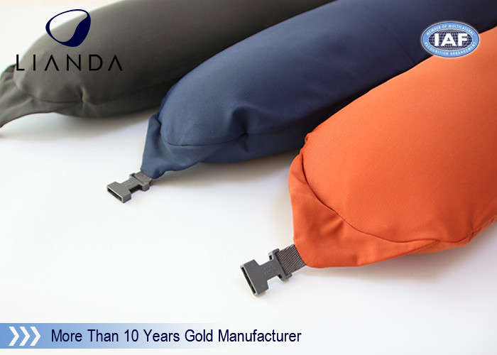 Promotional Gift Red Memory Foam Pillows For Car / Train , Microbeads Material