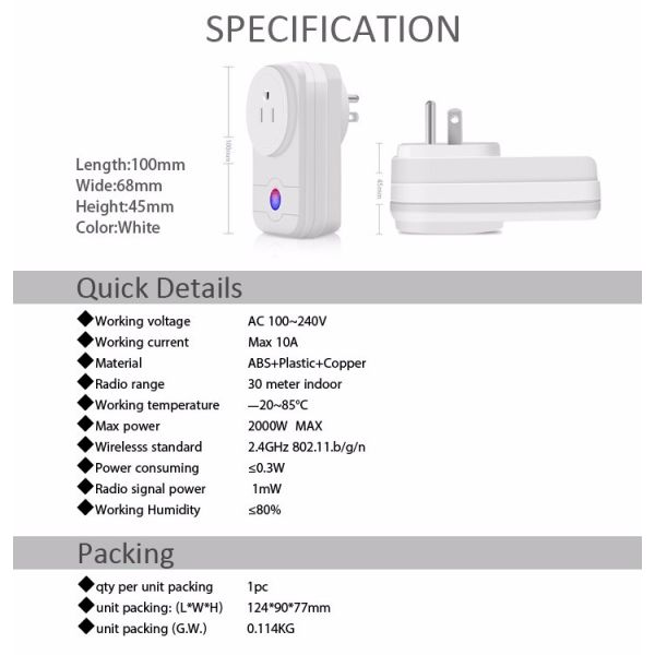 Tuya Smart Life App Control UK Smart Plug Outlets Alexa Standard Grounding