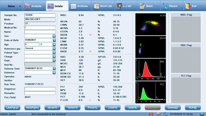 Rayto 5-part human hematology analyzer,auto analyzer Hemaray86 low price