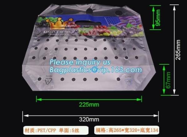 Zip lockk Clear Stand Up Fruit Pouch Packaging Bags, Vented Produce Bags with