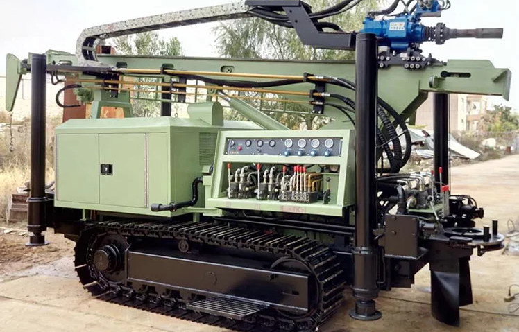 Green Pile Drilling Machine / SLY485 200 Meter Rock Drilling Rig High Speed Crawler Mounted