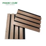 Veneer Finish Decorative Sound Absorbing Akupanel Wood Slatted Acoustic Panel
