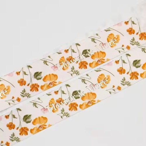 Polyester Gift Packing Ribbon Custom Print Satin Ribbon for Eco-Friendly Bouquet
